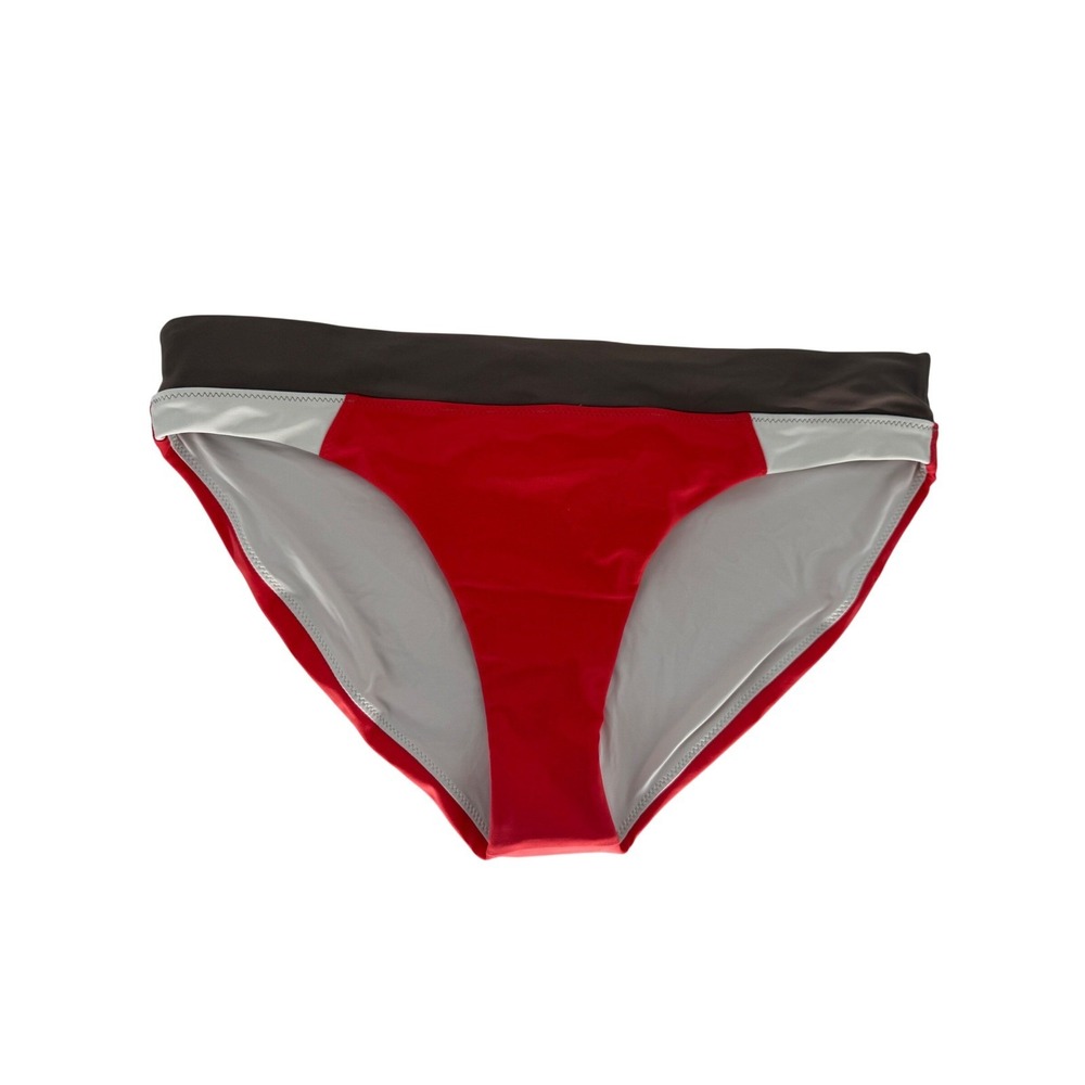 prAna Baja Bound Summer Wave Bikini Bottom M Rose Fire Colorblock Swimwear NWOT‎